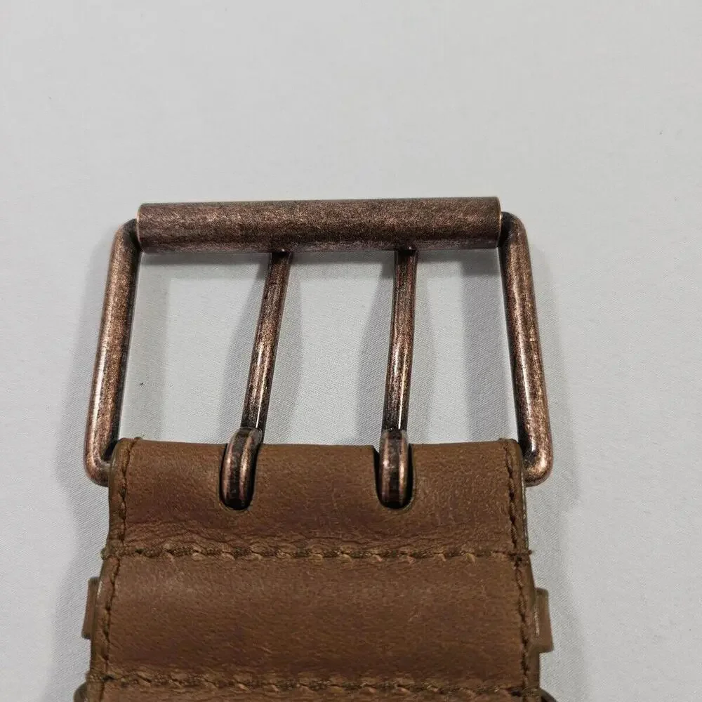Nine West 311681 Leather Belt With Copper Buckle Women's Size Medium - Picture 6 of 7